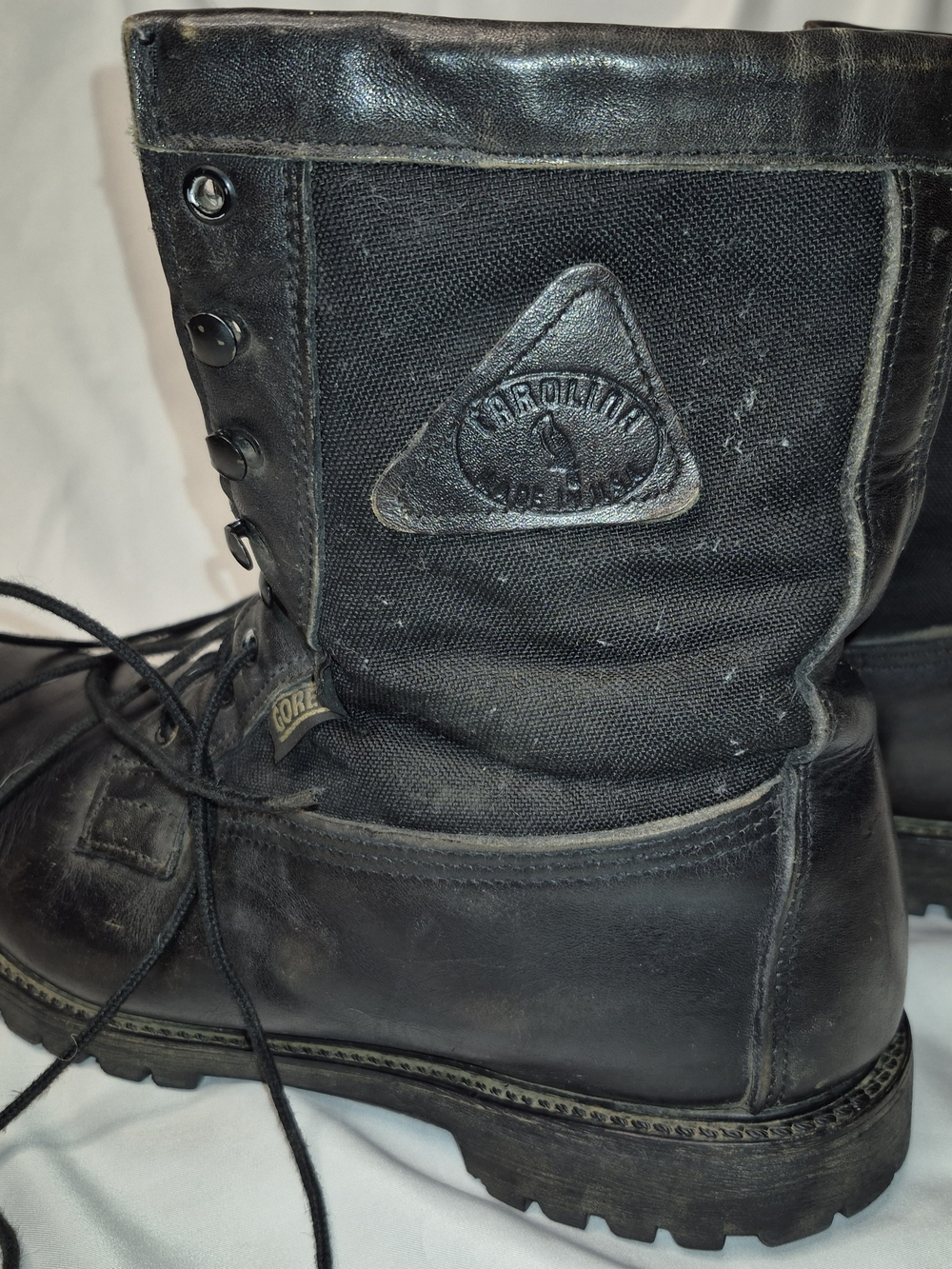 The Black Dog Men's Black Leather & Nylon Lace-Up Boot